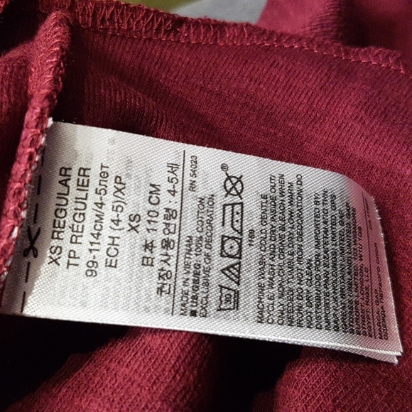 Gap boys size 4 or xs burgundy long sleeve shirt NEW - Picture 4 of 4